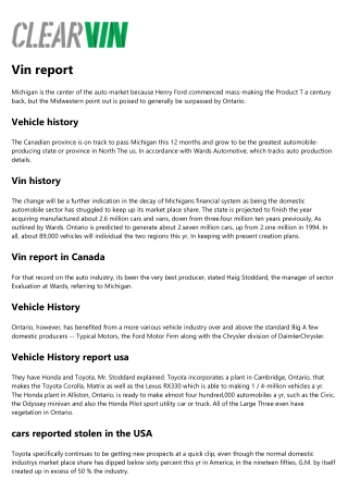 Vehicle history