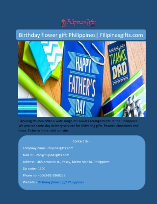 Birthday flower gift Philippines| Filipinasgifts.com