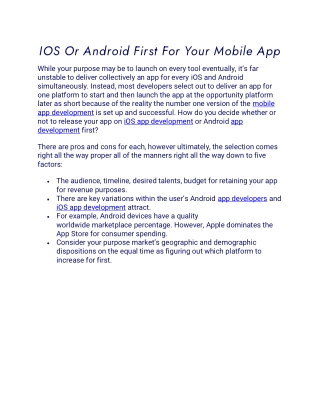 IOS Or Android First For Your Mobile App