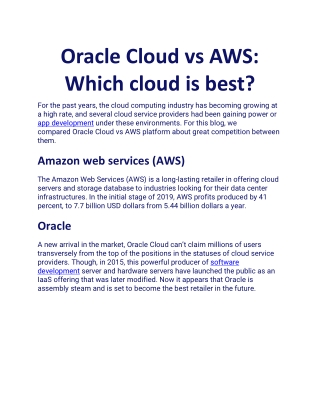 Oracle Cloud vs AWS