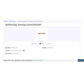 OTS Ophthalmology Technology Summit 2021, Newport Beach