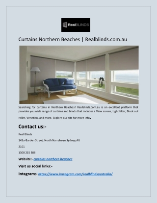 Curtains Northern Beaches | Realblinds.com.au