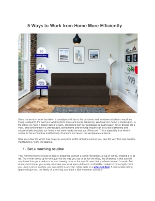 5 Ways to Work from Home More Efficiently