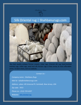 Silk Oriental rug | Shahbanurugs.com