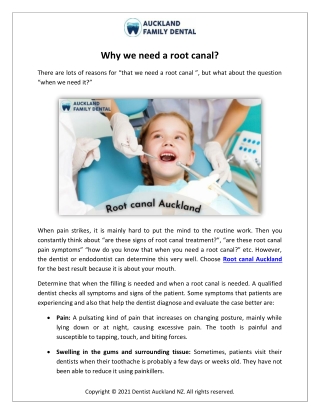 Why we need a root canal