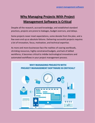 Why Managing Projects With Project Management Software is Critical