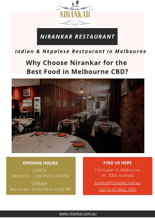 Why Choose Nirankar for the Best Food in Melbourne CBD?