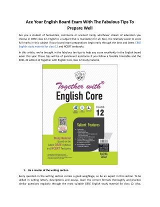 Ace Your English Board Exam With The Fabulous Tips To Prepare Well