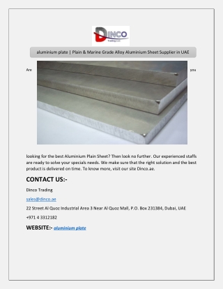 aluminium plate | Plain & Marine Grade Alloy Aluminium Sheet Supplier in UAE