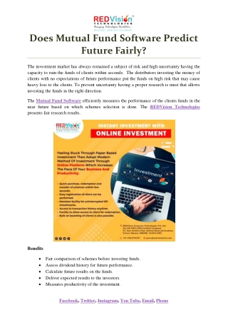 Does Mutual Fund Software Predict Future Fairly