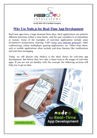 Why Use Node.js for Real-Time App Development