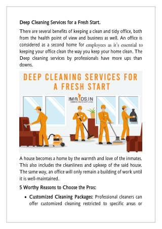 Fascinating Deep Cleaning Services Tactics