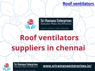 Roof ventilators suppliers in chennai