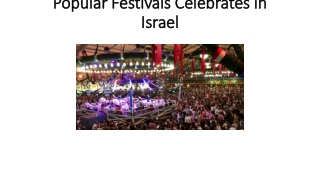 Popular Festivals Celebrates in Israel