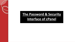 The Password & Security Interface of cPanel