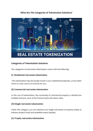 What Are The Categories of Tokenization Solutions_
