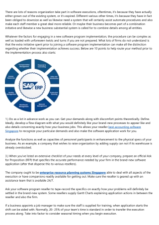 Things to Consider before Implementing an ERP in Your Organization