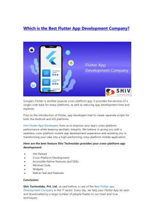 Which is the best Flutter App Development company