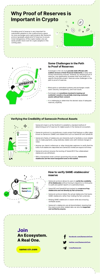 How to verify reserve assets of Samecoin's Stablecoins