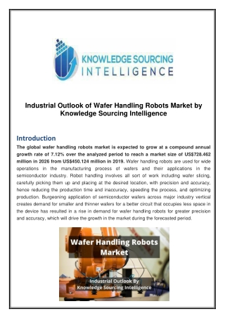 Industrial Outlook of Wafer Handling Robots Market