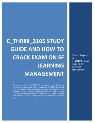 How to Prepare for C_THR88_2105 exam on SF Learning Management