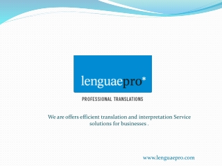 translation and interpretation Service LenguaePro - PPT