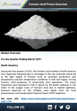 Fumaric Acid Prices, News, Market Analysis | ChemAnalyst