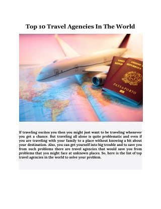 Top 10 Travel Agencies In The World