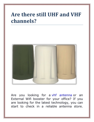 Are there still UHF and VHF channels
