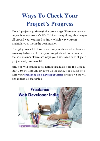 Ways To Check Your Project’s Progress