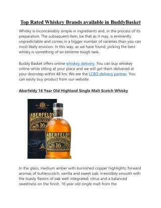 Top Rated Whiskey Brands available in BuddyBasket