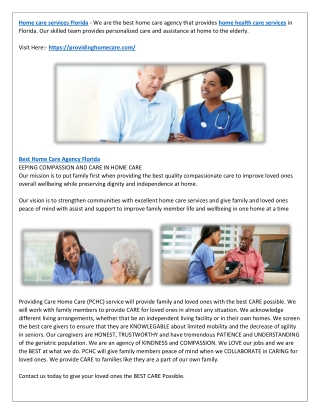 Home health care services