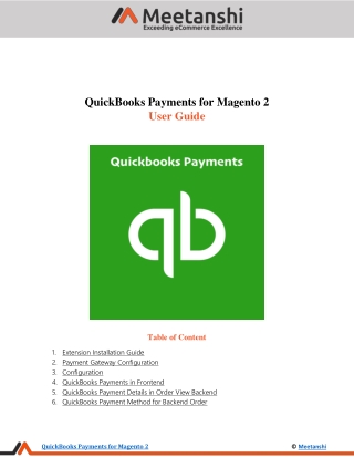 Magento 2 Quickbooks Payments