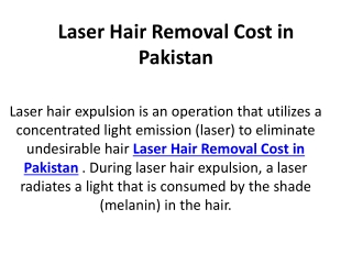 Laser Hair Removal Cost in Pakistan