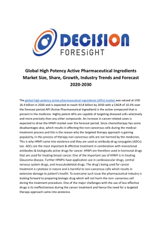 Global High Potency Active Pharmaceutical Ingredients Market.docx