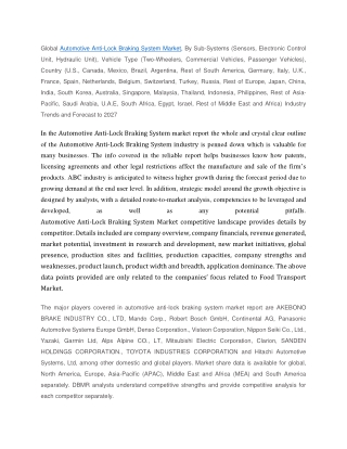 Automotive Anti-Lock Braking System Market