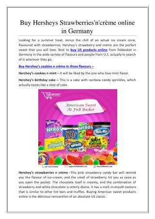 Buy Hersheys Strawberries'n'crème online in germany