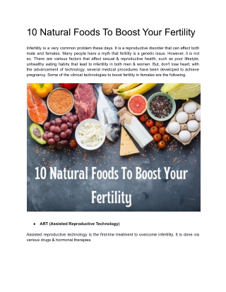 10 Natural Foods To Boost Your Fertility