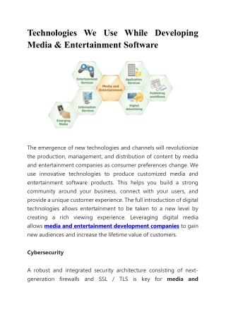 Technologies We Use While Developing Media& Entertainment Software