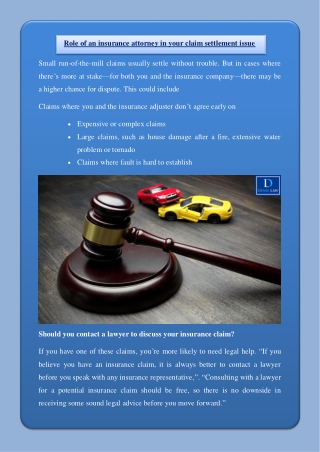 Role of an insurance attorney in your claim settlement issue