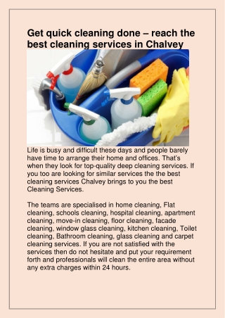 Best Cleaning Services in Chalvey