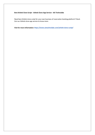 Best Airbnb Clone Script - Airbnb Clone App Service - AIS Technolabs