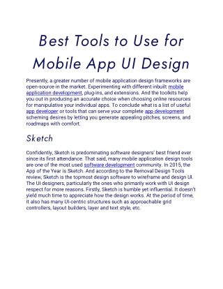 Best Tools to Use for Mobile App UI Design