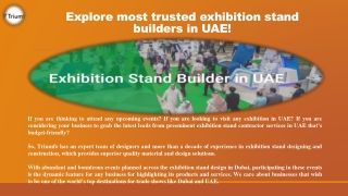 Explore most trusted exhibition stand builders in UAE!