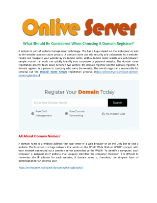 What Should Be Considered When Choosing A Domain Registrar