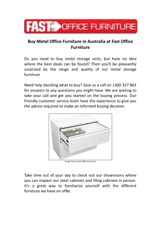 Buy Metal Office Furniture in Australia at Fast Office Furniture