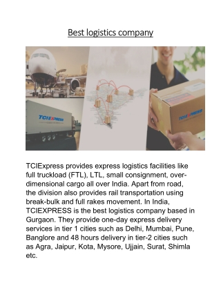 Best logistics company
