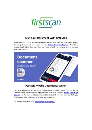 Scan Your Document With First Scan