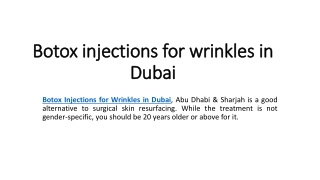 Botox injections for wrinkles in Dubai