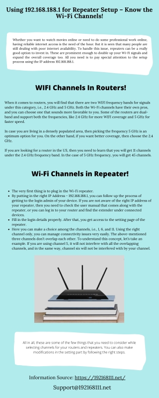 Using 192.168.188.1 for Repeater Setup – Know the Wi-Fi Channels!